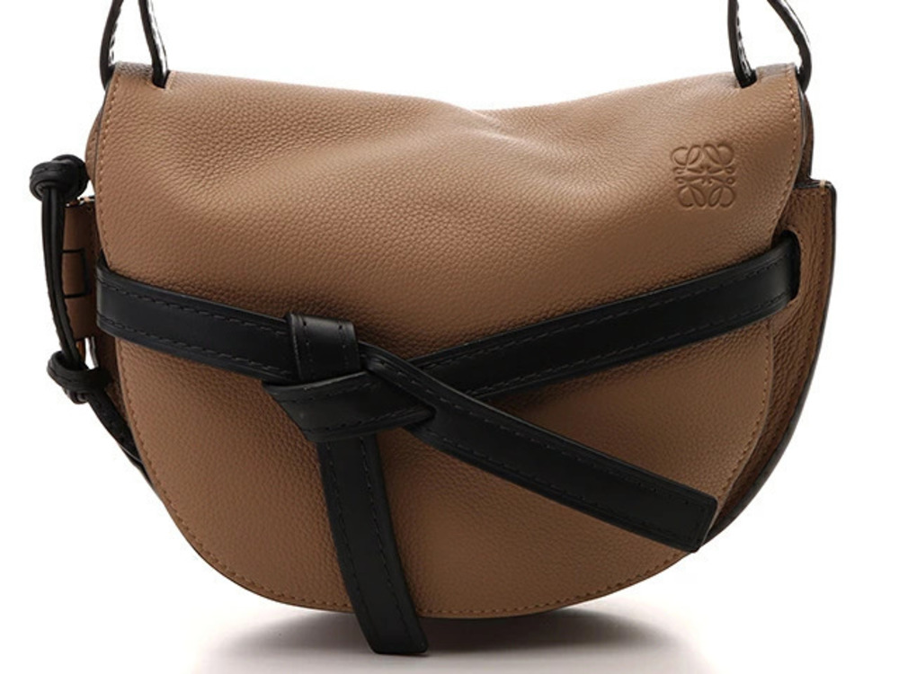 Loewe Gate Shoulder Bag Beige Cream Black Calfskin